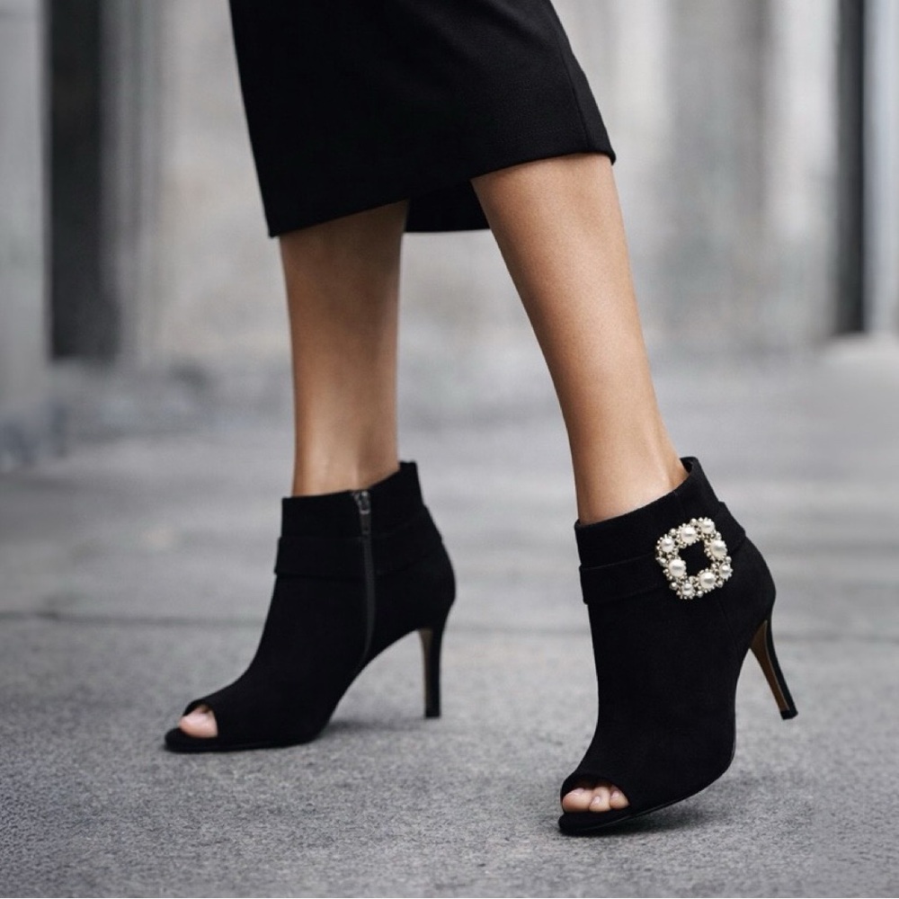 J. Renee Pranati Open Toe Booties (New)